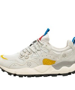YAMANO 3 MAN - Technical fabric and suede sneaker - White