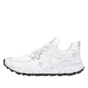 YAMANO MAN - Calfskin sneakers with lacing - total white